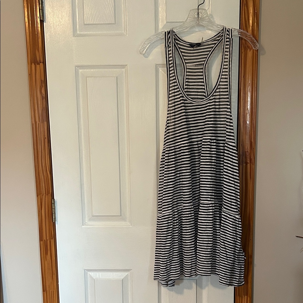 Tommy Hilfiger Navy blue and White Striped Swim Coverup with pockets.